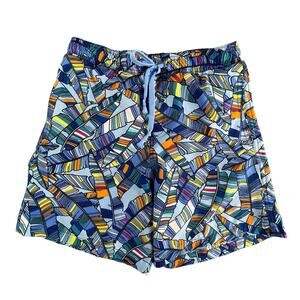 Surf Society Swimwear Shorts Swim Trunks Mens Medium Multicolor Geometric Print